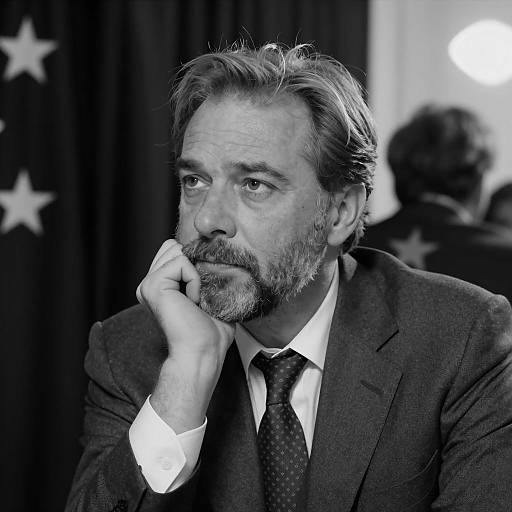 Thoughtful Man in Starry Background