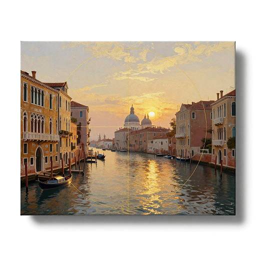 Venetian Canal Dawn Digital Art