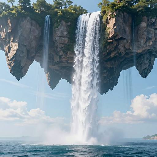 Surreal Inverted Mountains Fantasy Landscape