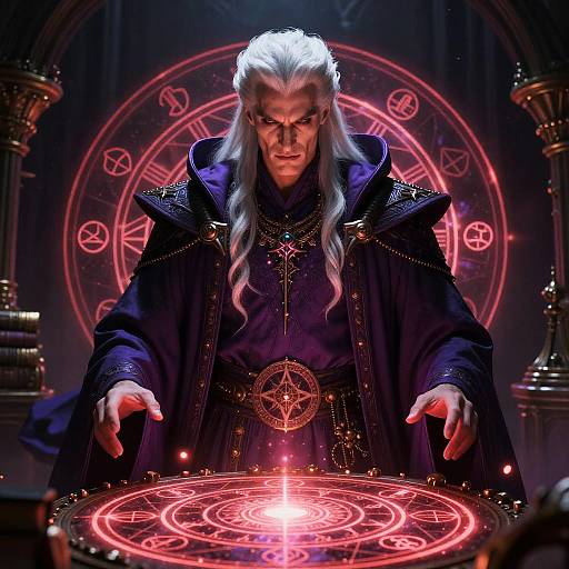 Eldritch Steampunk Sorcerer in Purple Robes