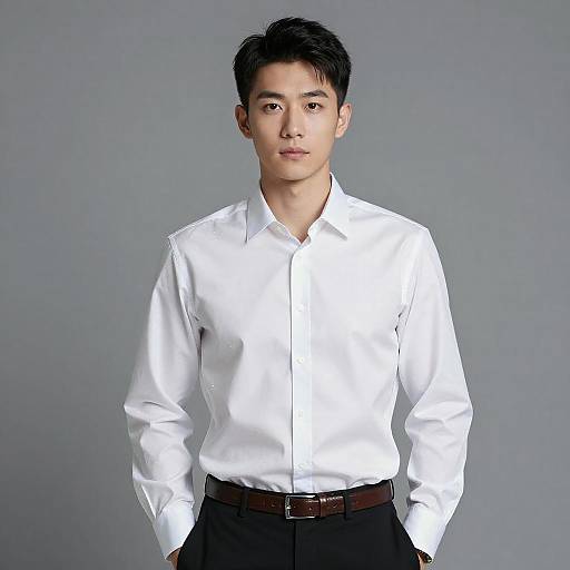 Photorealistic Portrait of Asian Young Man