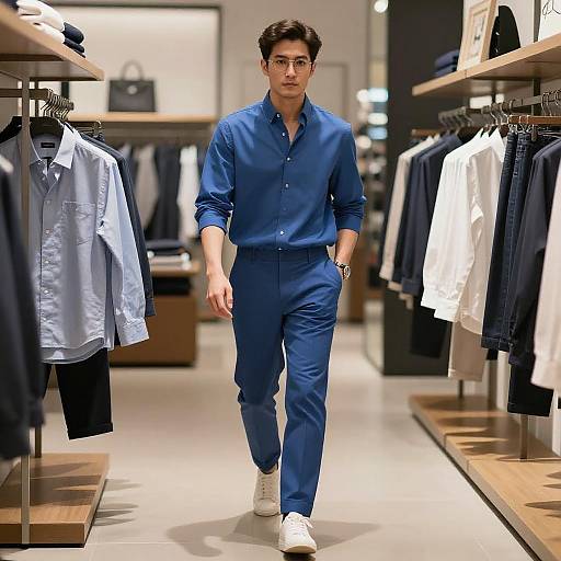 Sophisticated Men's Fashion in Modern Store