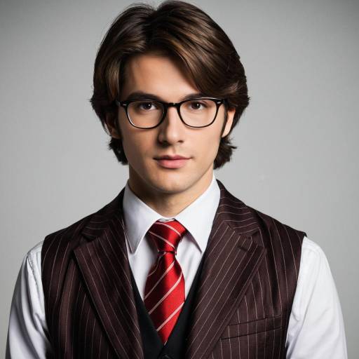 Young Man in Formal Suit with Glasses