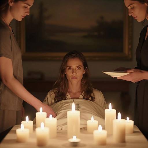 Candlelit Portrait with Two Figures