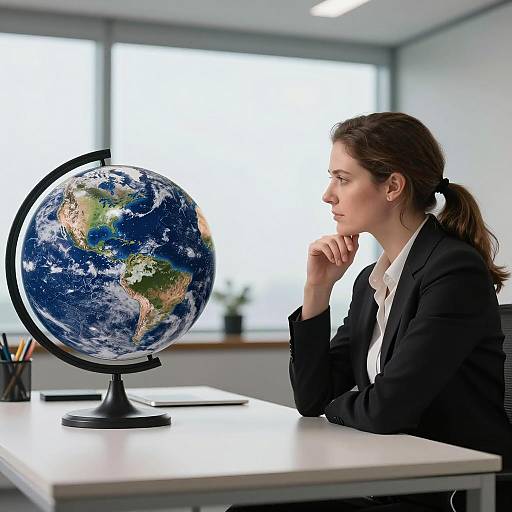 Executive Woman in Pollock-Inspired Office