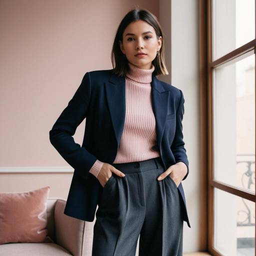 Elegant Indoor Fashion: Stylish Woman Pose