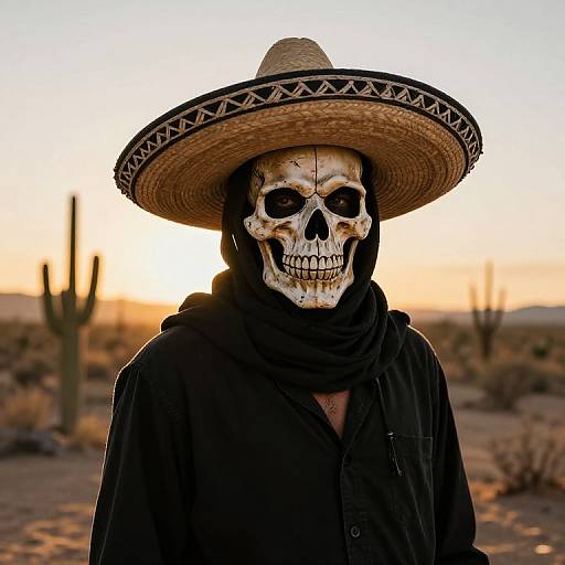 Mysterious Skull-Masked Desert Wanderer