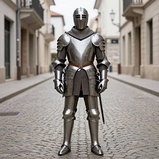 Conquistador Armor on Cobblestone Street