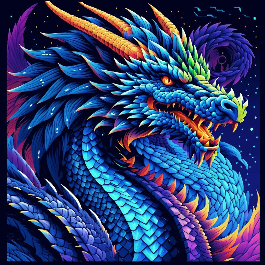 Retro Fantasy Dragon Guardian Portrait