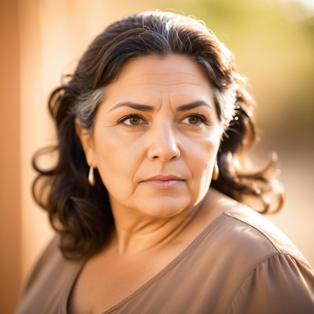 Contemplative Hispanic Woman Portrait