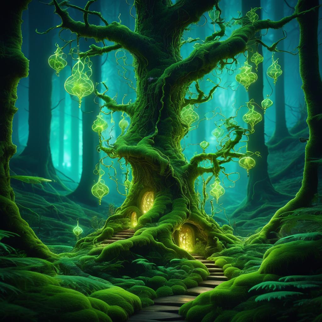 Enchanting Apothecary Scene in a Magical Forest