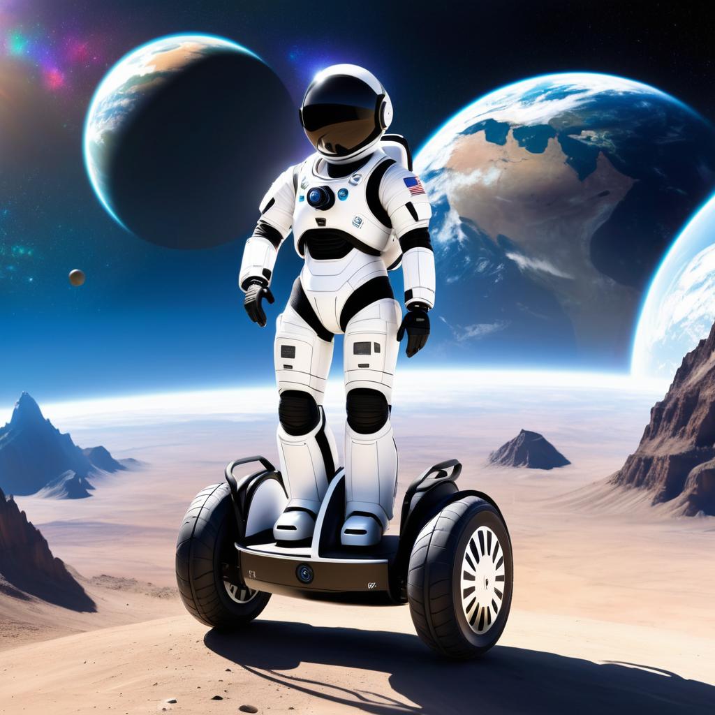 Futuristic Hybrid Segway in Space