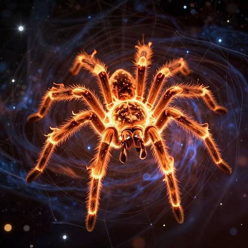 Fiery Colossal Arachnid in Cosmos