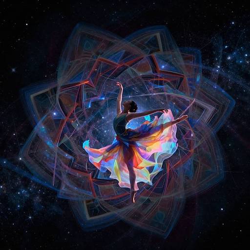 Ethereal Celestial Dancer in Cosmic Ballet