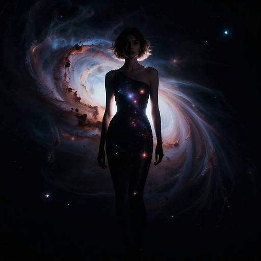 Cosmic Nebula Muse in Dark Abstract
