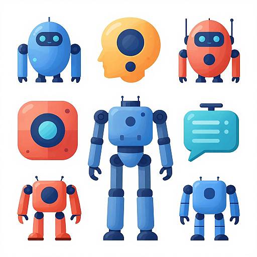 Vibrant Futuristic Minimalistic Robots