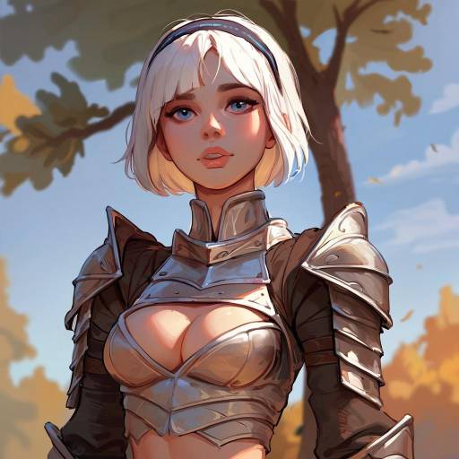 Outdoor Portrait of a Girl in Armor