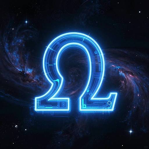 Neon Blue Upside Down Omega