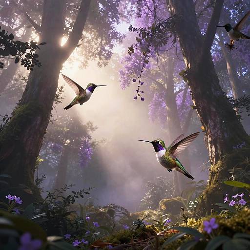 Dreamy Lavender Forest Canopy