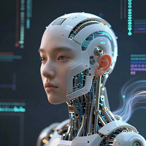 Surreal AI Art: Half Human, Half Machine