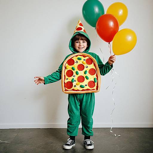 Kid in Pizza Jelly Bean Costume
