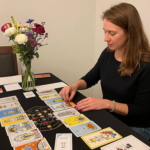 Woman at Tarot Card Reading Session