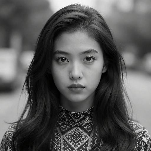 Dramatic Black-and-White Portrait of a Woman