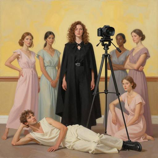 Dreamy Scene with Woman and Camera