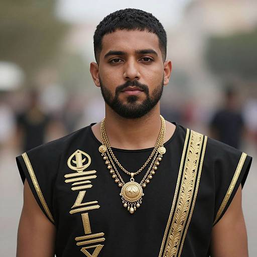 Black Greek Costume with Beard
