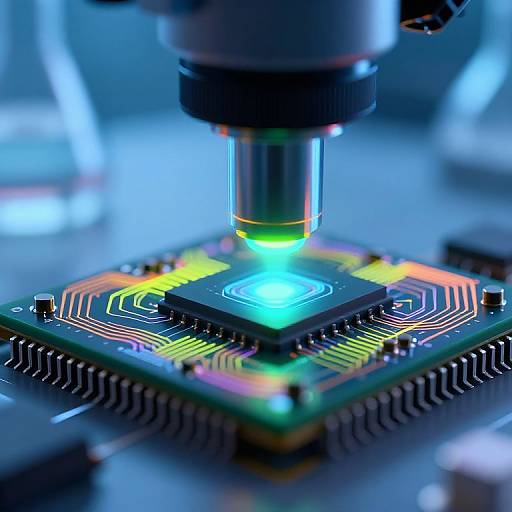 Extreme Macro Shot of Microchip