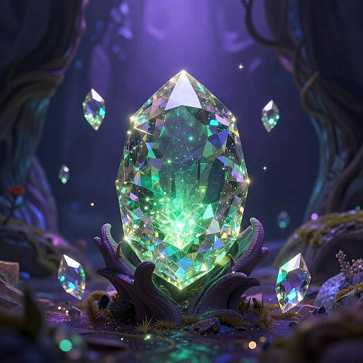 Enchanted Gemstone Grotto 3D Render