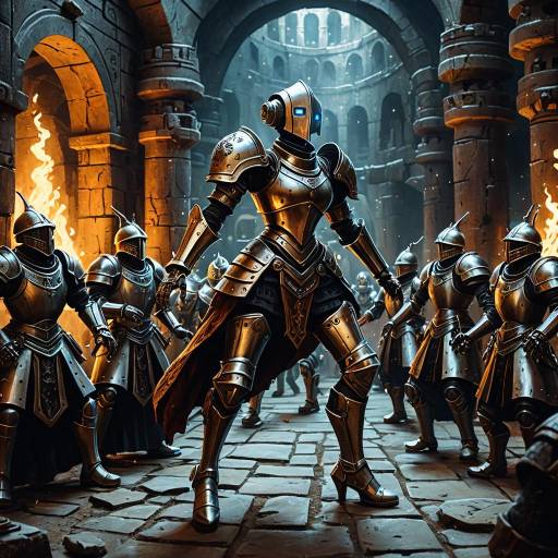 Automaton Knight with Arcane Engineers in Ancient Forge