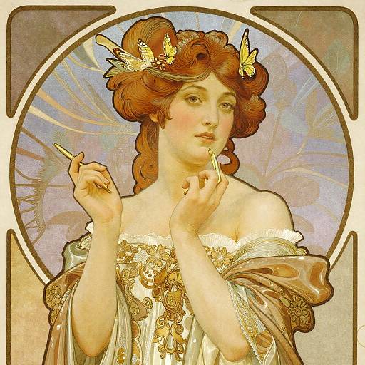 Ada Lovelace in Mucha-Style Portrait