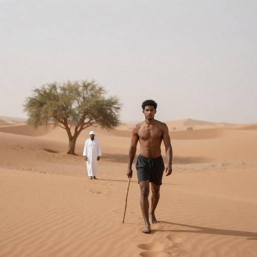 Nude Figure in Desert Landscape