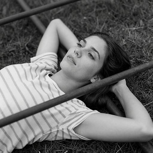 High-Contrast Portrait on Grassy Ground