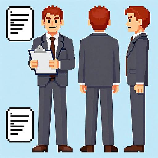 Retro Pixel Art Red-Haired Man