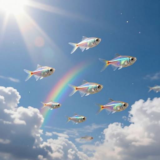Graceful Glass Fish Ascending Sky