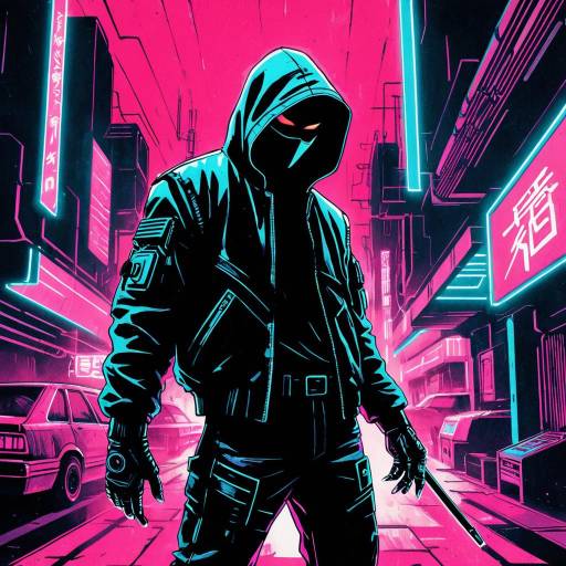 Cyberpunk Shadow Thief Illustration