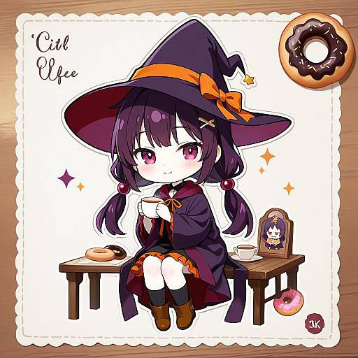 Chibi Witch Girl Afternoon Study