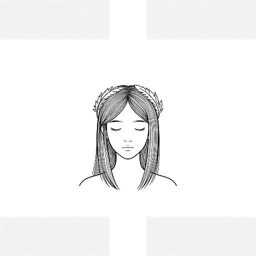 Minimalist Black-and-White Feathered Portrait