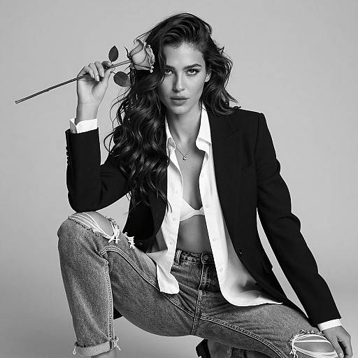 Chic Monochrome Fashion Portrait