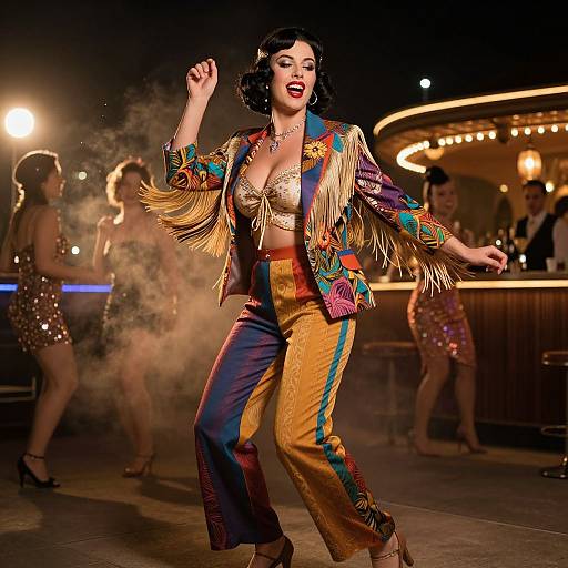 Joyful Flapper Dancing on Rooftop