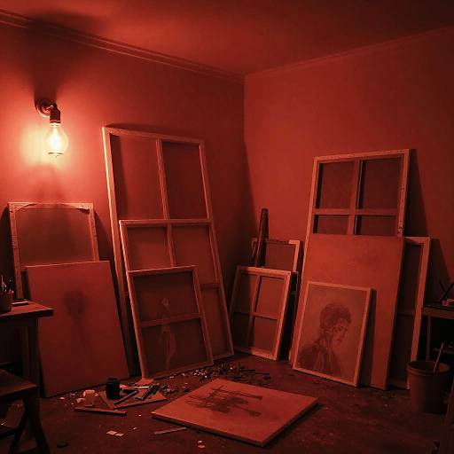 Red Monochromatic Artist Studio