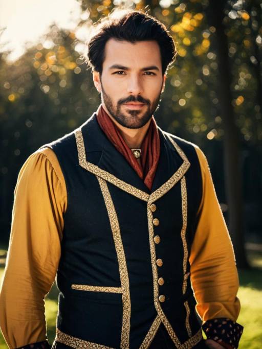 Man in Themed Vintage Outfit Outdoors