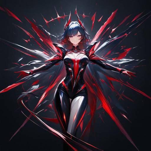 Mysterious Woman in Futuristic Anime Art