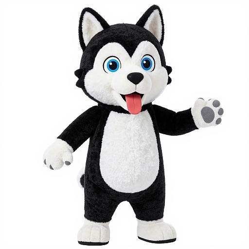 Playful Cartoonish Husky Costume Photo