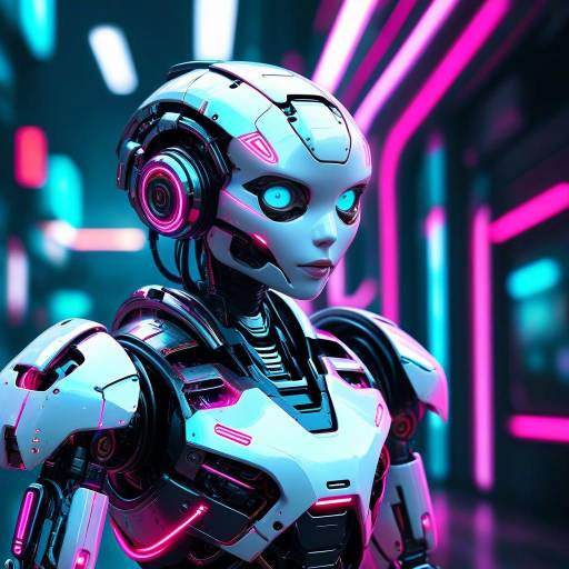 Futuristic Cyberpunk Humanoid Robot Design