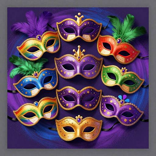 Colorful Ornate Masquerade Masks