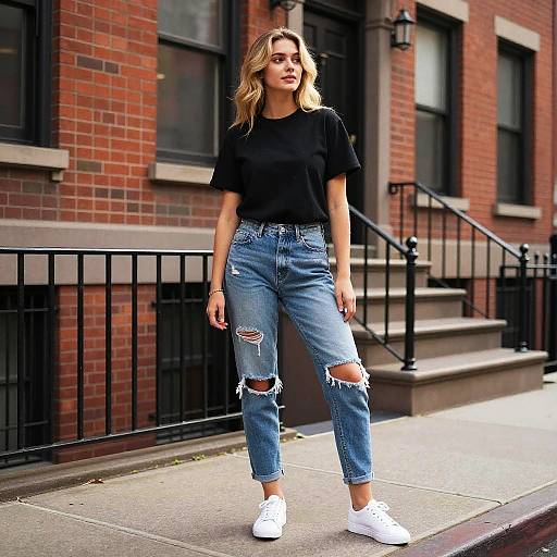 Young Woman in Casual Urban Outfit