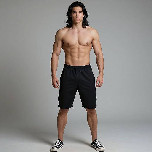 Realistic Muscular Male in Quarter Shorts